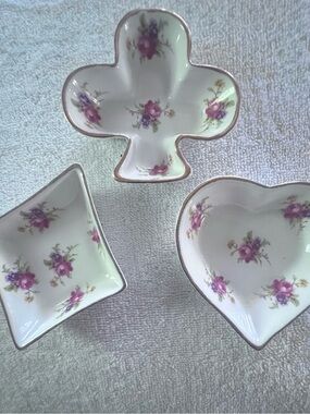 Vintage Royal Stuart - Porcelain Floral Trinket Dishes - Pink Floral Accent